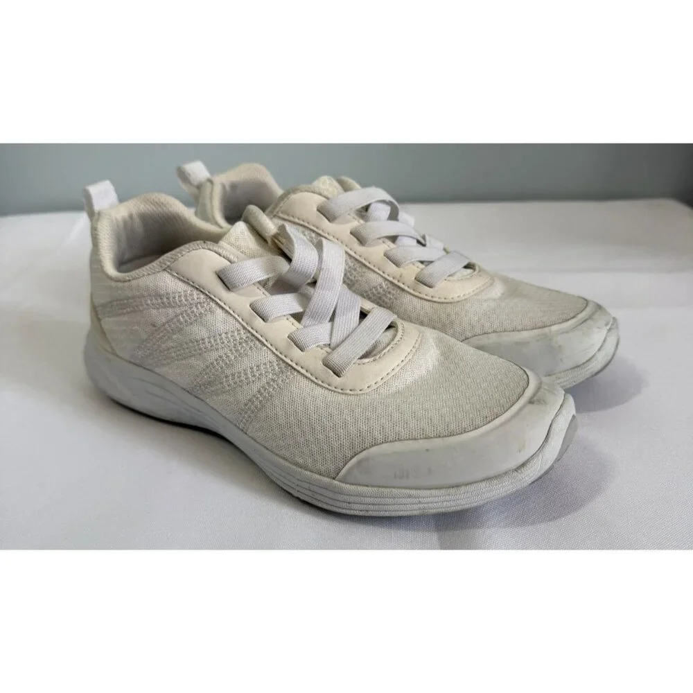 Vionic Womens Athletic‎ Sneakers Size 6 White Elastic Laces Walking Shoes